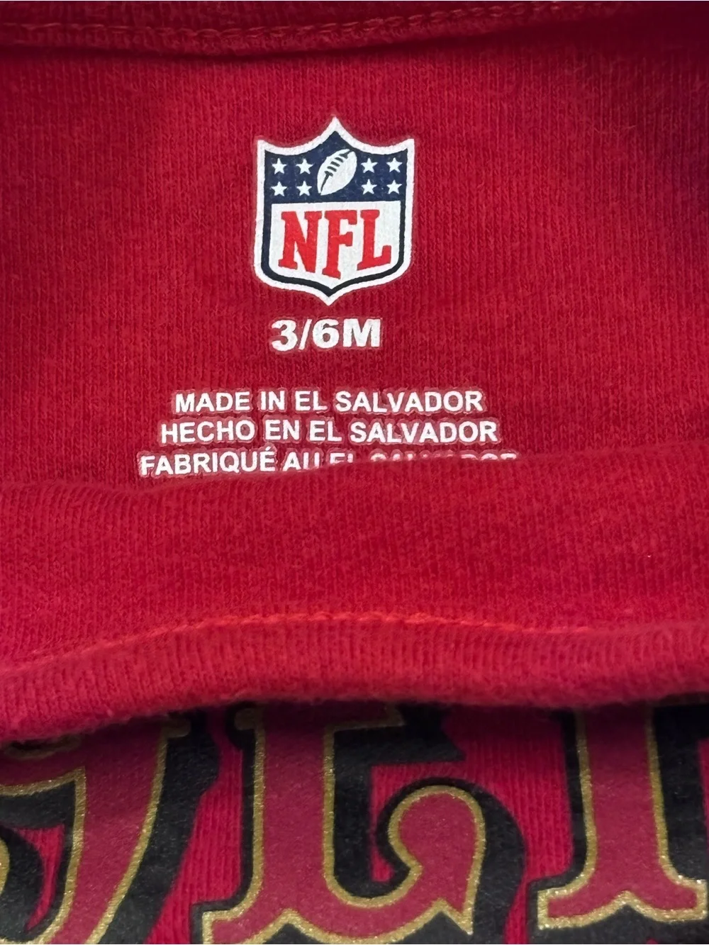 NFL San Francisco 49ers Red Baby One-Piece Bodysuit - Kittle 85 Sz 3/6 M
